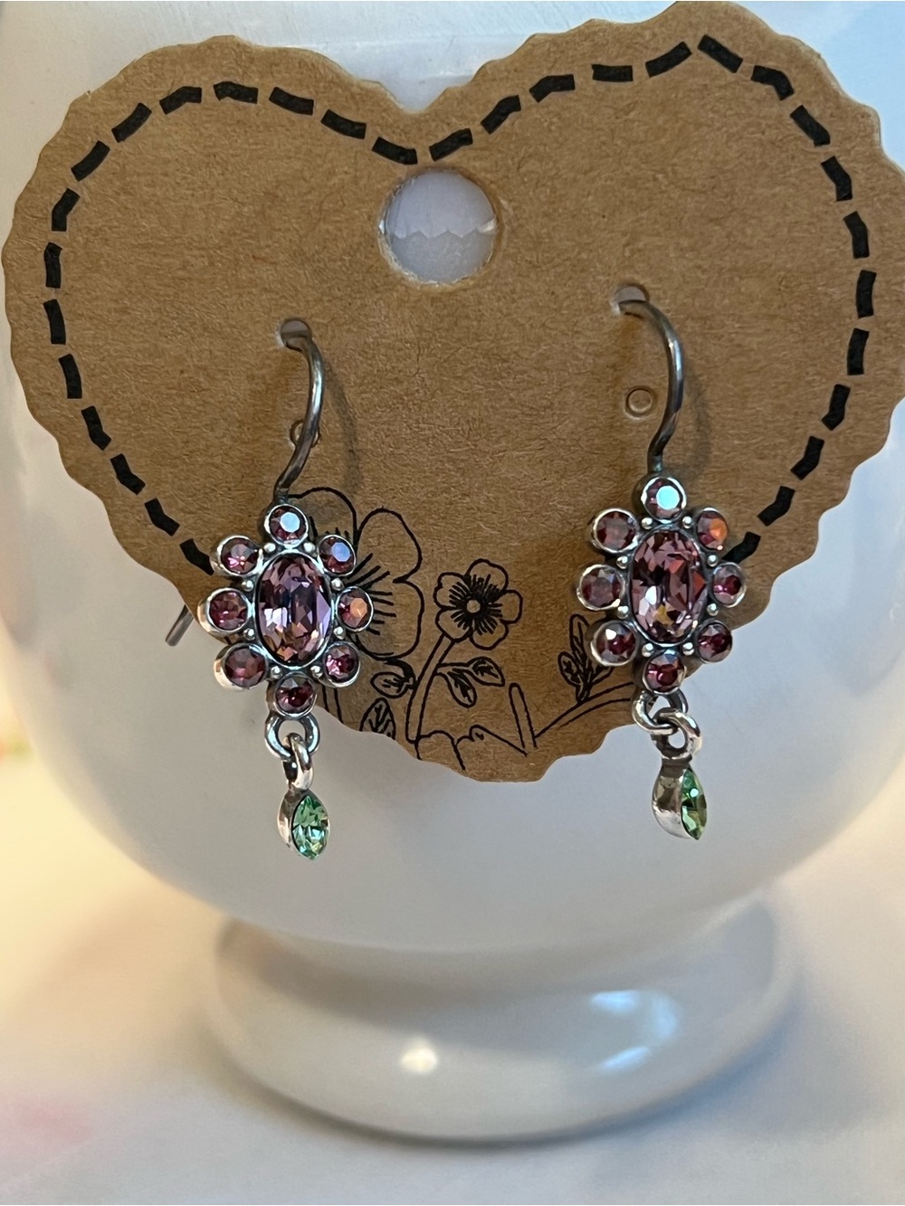 Vintage Style Brighton Floral Dangle Earrings
